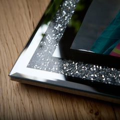 Crushed Crystals Photo Frame Silver Mirrored Crushed Jewel Crystal Diamante Picture Frame 5x7 Inch ukgiftstoreonline