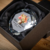 Personalised Teacher Diamond Paperweight Gift With Floral Pencils
