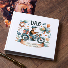 Personalised Dad Photo Album Gift With Vintage Bike Design