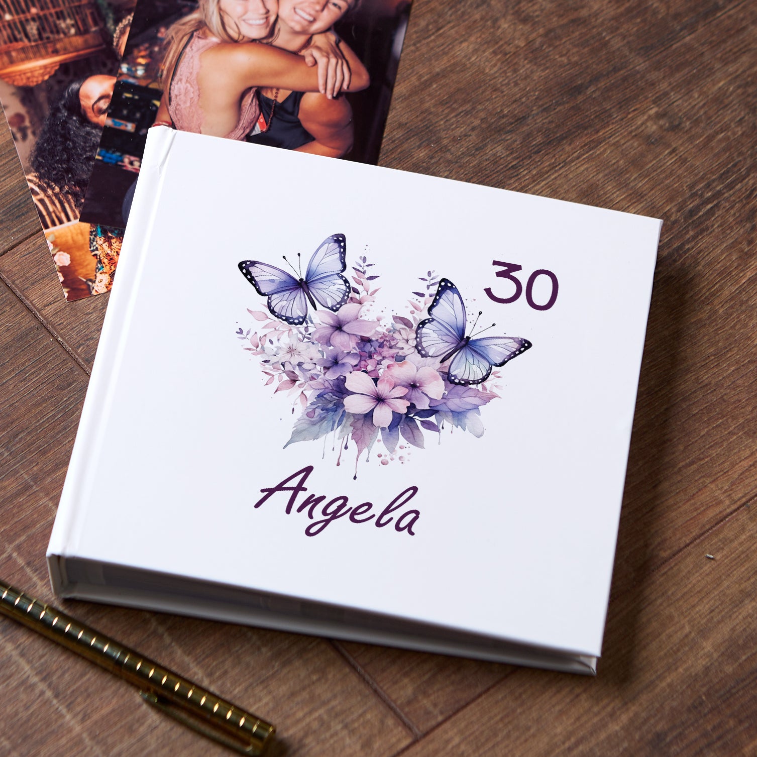Personalised Any Age Birthday Photo Album With Butterflies 13th 16th 18th 21st 30th 40th 50th 60th 70th Photo Album ukgiftstoreonline