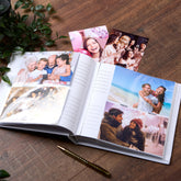Large Traditional Book Bound Personalised Wedding Photo Album With Woodland Leaves Heart