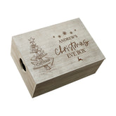 Personalised Large Christmas Eve Crate Keepsake Box With Tree
