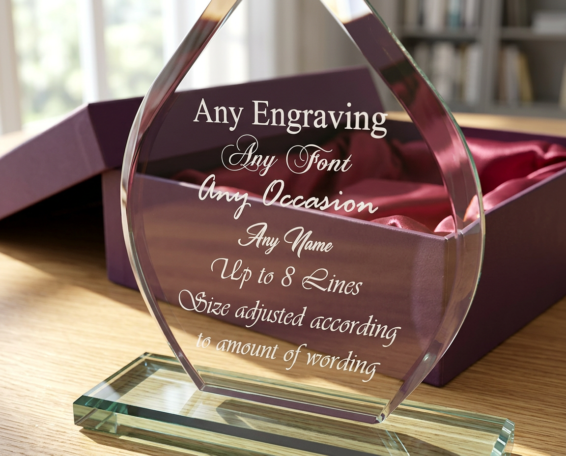 Large 20cm Jade Glass Personalised Shaped Trophy Any Engraving Jade Glass ukgiftstoreonline