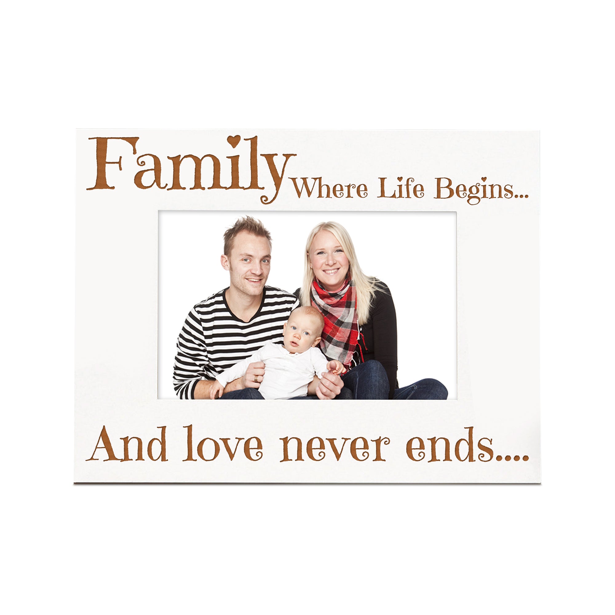 Family Where Life Begins... White Wooden Photo Frame Memories Photo Frame ukgiftstoreonline