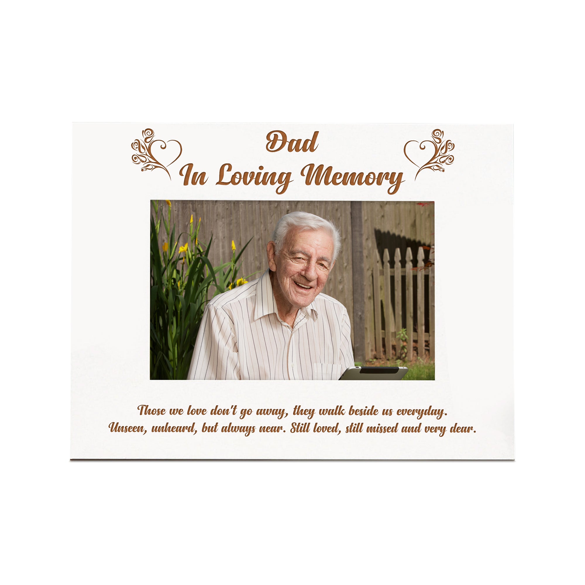 Dad In Loving Memory White Wooden Photo Frame Gift Photo Frame ukgiftstoreonline