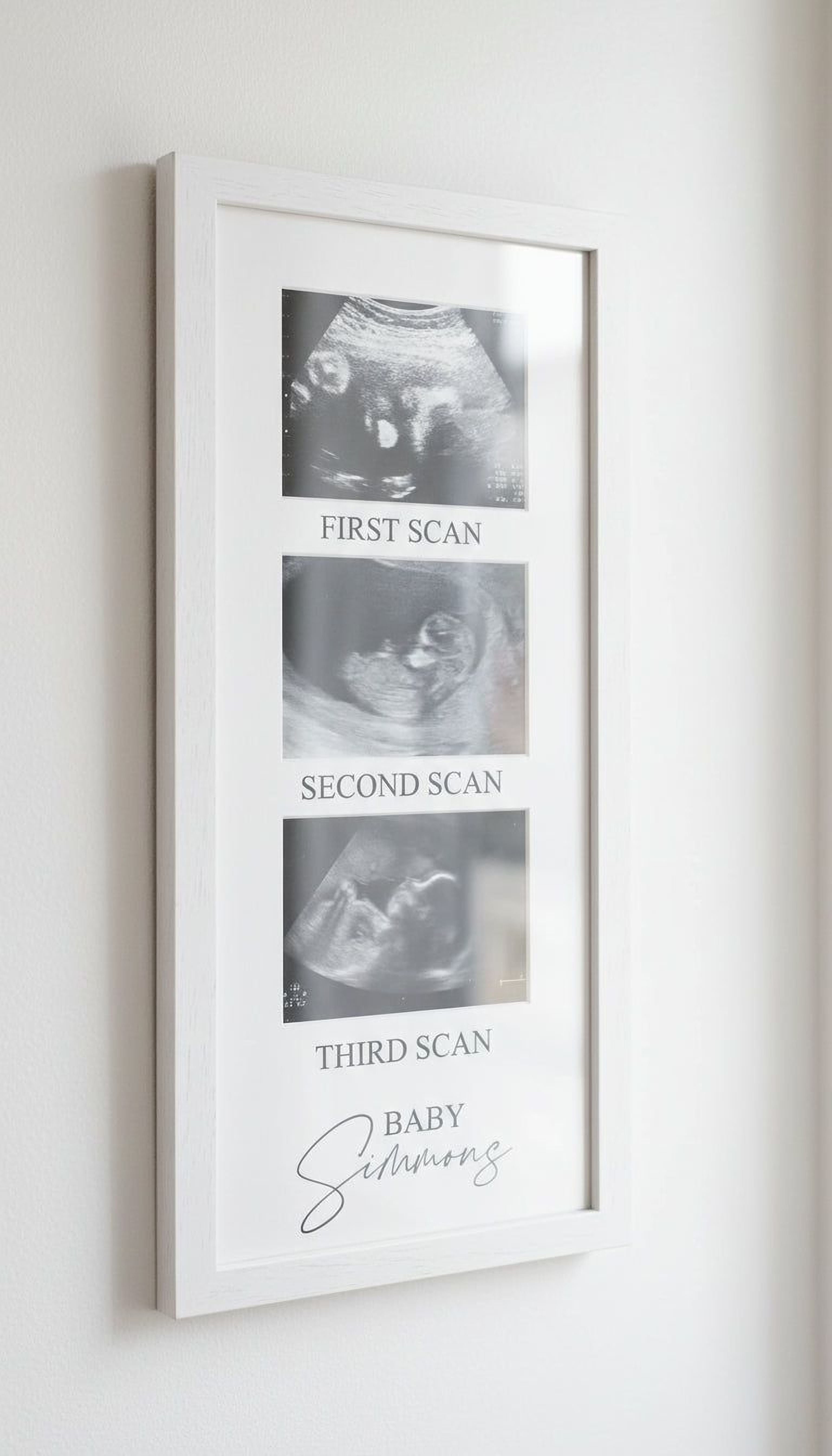 Personalised Baby Scan Photo Frame With Multi aperture Three Photos Photo Frame ukgiftstoreonline