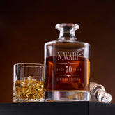Personalised Large Round Birthday Vintage Glass Whiskey Decanter Gift