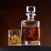 Personalised Large Round Birthday Vintage Glass Whiskey Decanter Gift