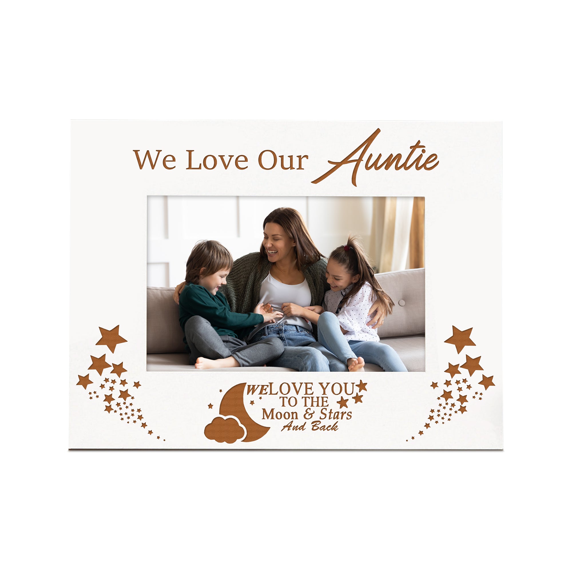 We Love Our Auntie White Wooden Photo Frame Gift Photo Frame ukgiftstoreonline