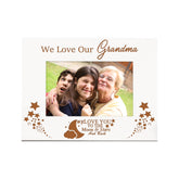 We Love Our Grandma White Wooden Photo Frame Gift