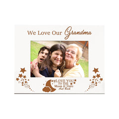 We Love Our Grandma White Wooden Photo Frame Gift