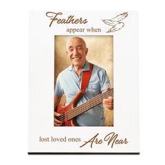 Feathers Appear Remembrance Memorial White Wooden Photo Frame Gift Photo Frame ukgiftstoreonline