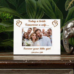 White Engraved Personalised Daughter to parents Wedding Picture Photo Frame Gift