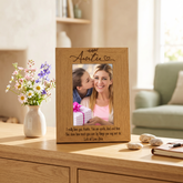 Wooden Auntie Photo Frame Gift Portrait With Sentiment and Leaf Design Photo Frame ukgiftstoreonline