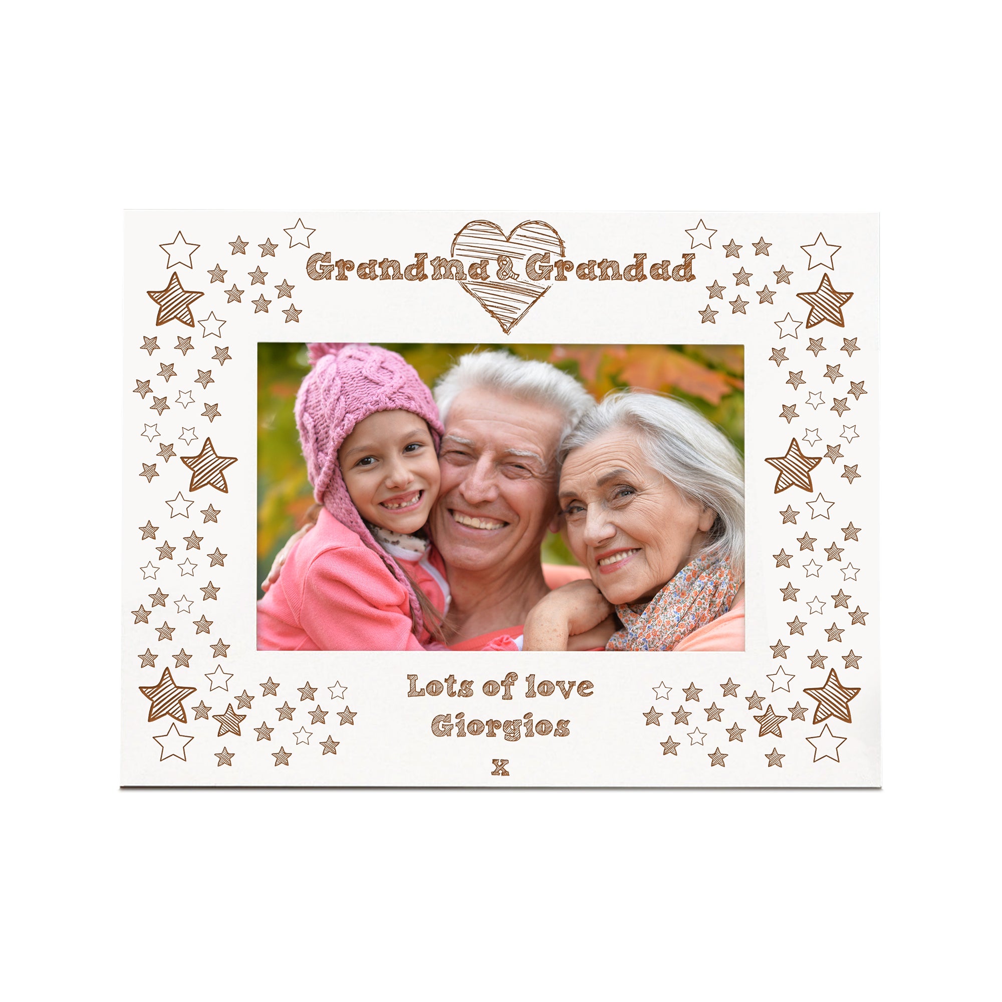 White Engraved Personalised Grandma & Grandad Picture Photo Frame Gift Photo Frame ukgiftstoreonline