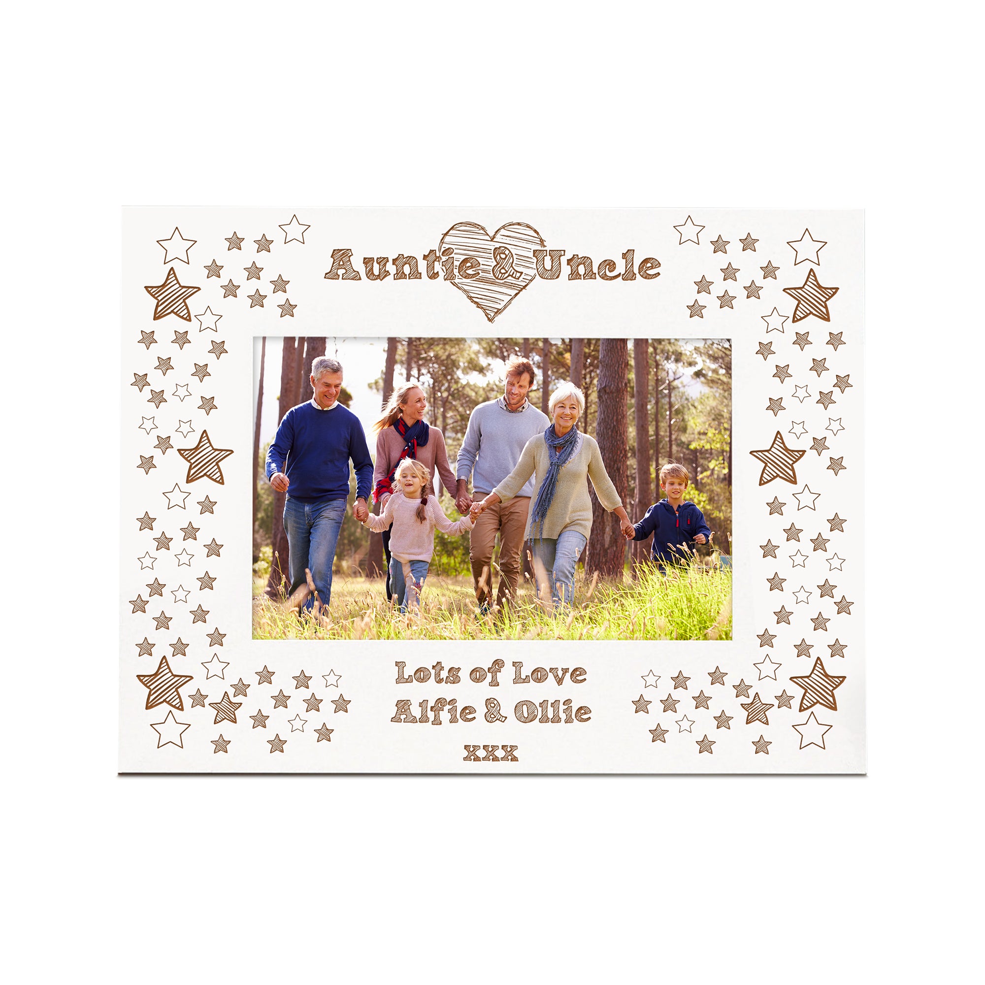 White Engraved Personalised Auntie & Uncle Picture Photo Frame Gift Photo Frame ukgiftstoreonline