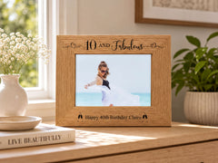 Personalised Birthday Photo Frame | Engraved Wood Keepsake For Milestone Birthdays personalised photo frames ukgiftstoreonline