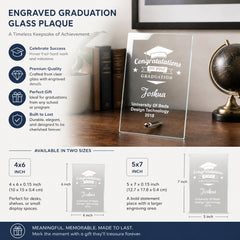 Personalised Congratulations On Your Graduation Gift Glass Plaque Personalised Crystal Glass ukgiftstoreonline