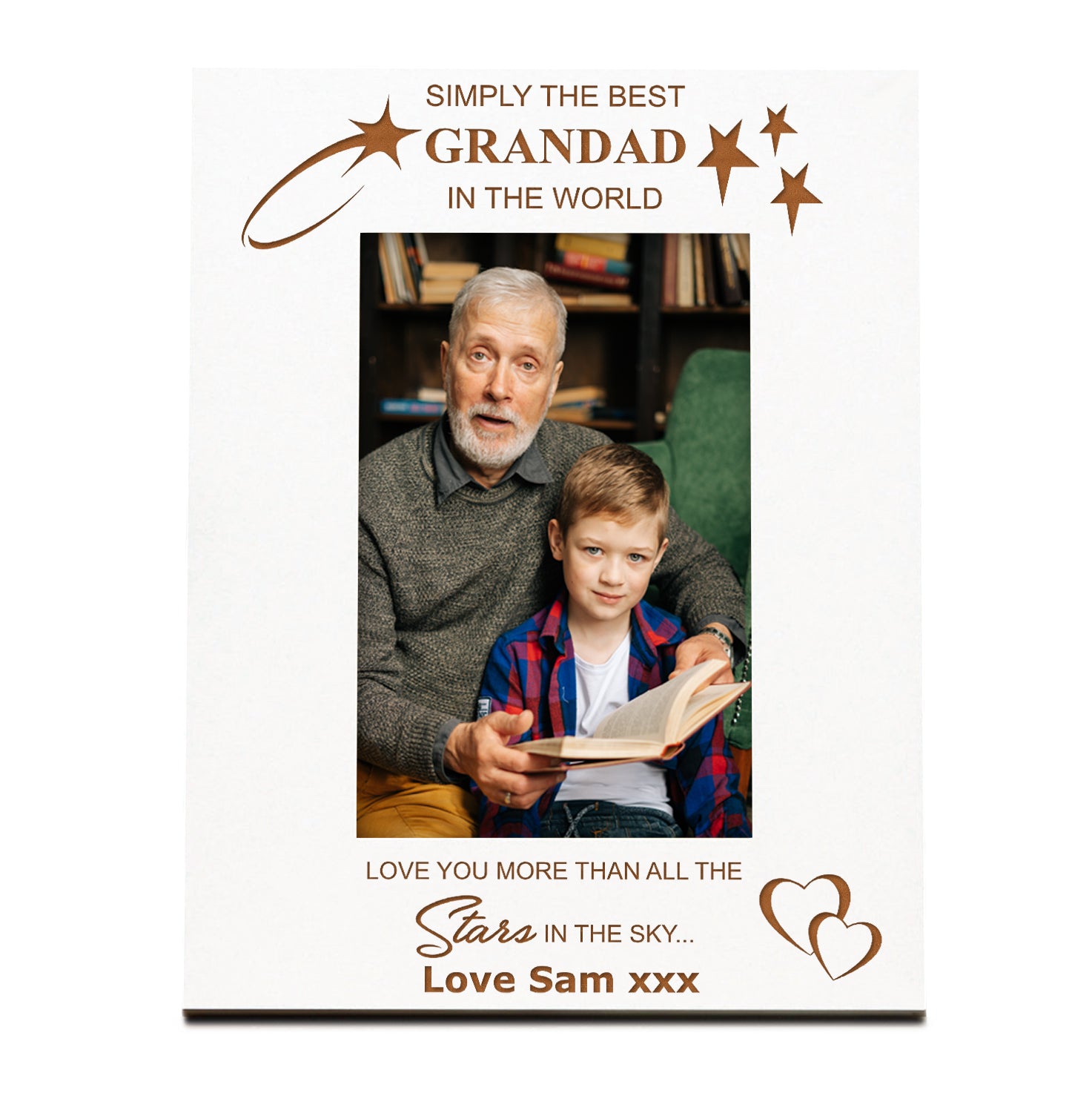 Simply The Best Grandad Personalised White Photo Frame Gift Photo Frame ukgiftstoreonline