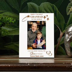 Simply The Best Grandad Personalised White Photo Frame Gift Photo Frame ukgiftstoreonline