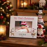 My First Christmas Photo Frame, Personalised Wooden 6X4 Landscape ukgiftstoreonline