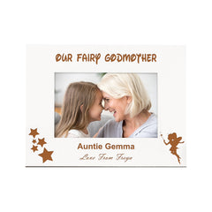 Personalised Our Fairy Godmother Photo Frame Gift White Wood Finish
