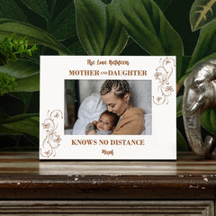 Personalised Mother & Daughter Knows No Distance White Wooden Photo Frame Gift