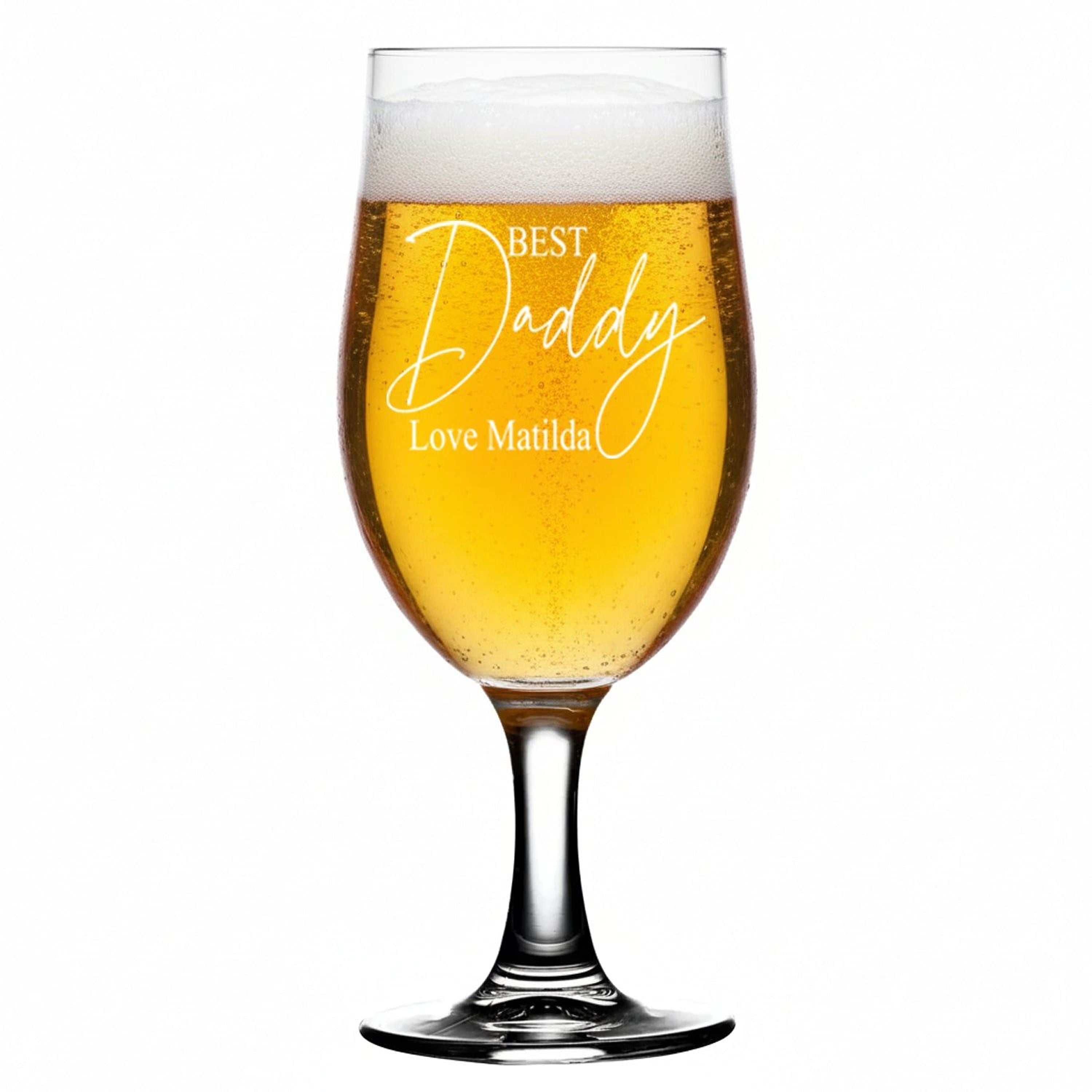 ukgiftstoreonline Personalised Best Daddy Craft Beer Glass Gift for Any Occasion personalised beer glasses ukgiftstoreonline