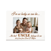 Personalised Uncle Photo Frame Gift White Wood Finish