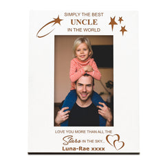 Simply The Best Uncle Personalised White Photo Frame Gift Photo Frame ukgiftstoreonline