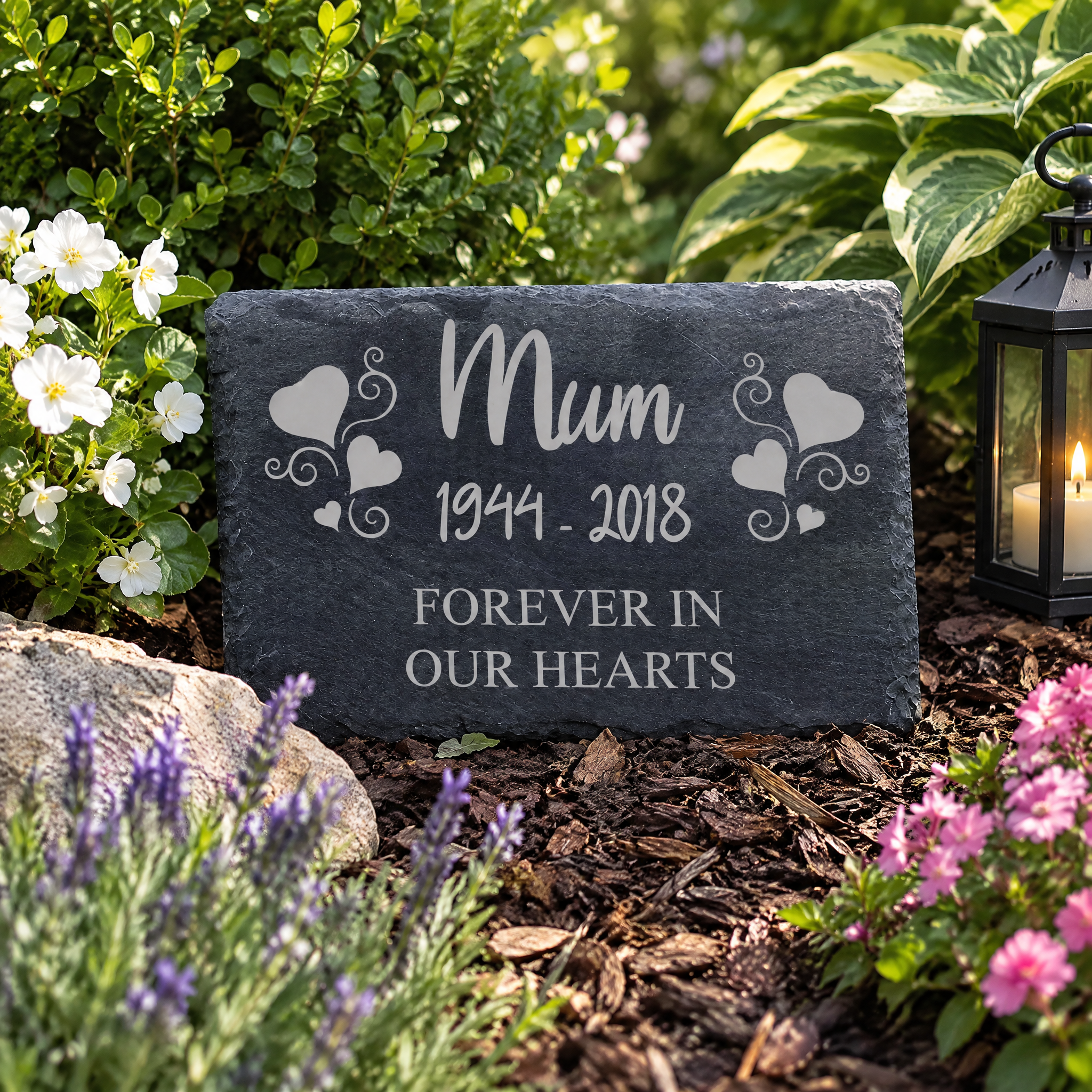 Memorial Plaque Personalised Engraved Grave Stone Slate Marker Headstone Personalised Garden Stone Slate ukgiftstoreonline
