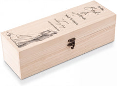Personalised Wooden Wine or Champagne Box Wedding Keepsake Gift Couple Champagne Bottle Holder ukgiftstoreonline