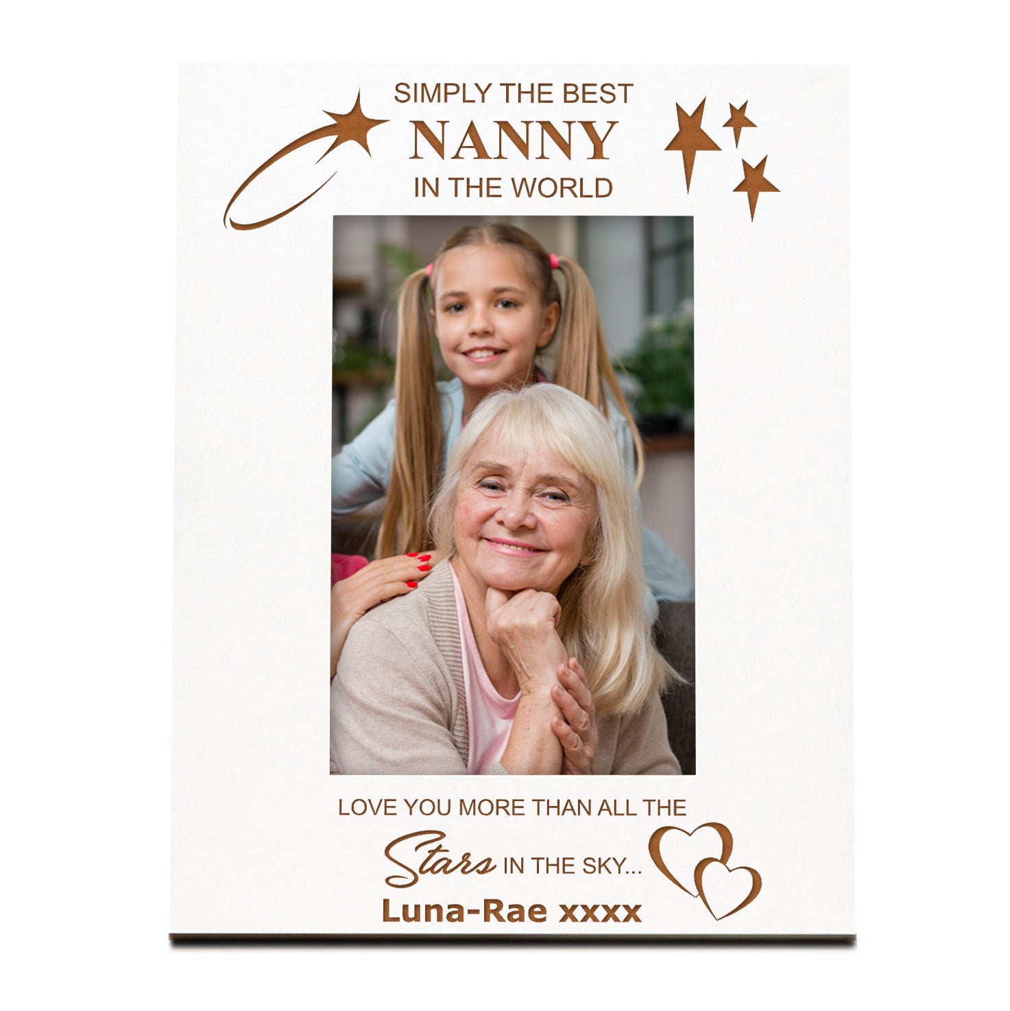 Simply The Best Nanny Personalised White Photo Frame Gift Photo Frame ukgiftstoreonline