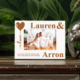 White Engraved Love Heart Picture Photo Frame Heart Gift Landscape