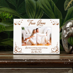 True Love White Wooden Photo Frame Gift