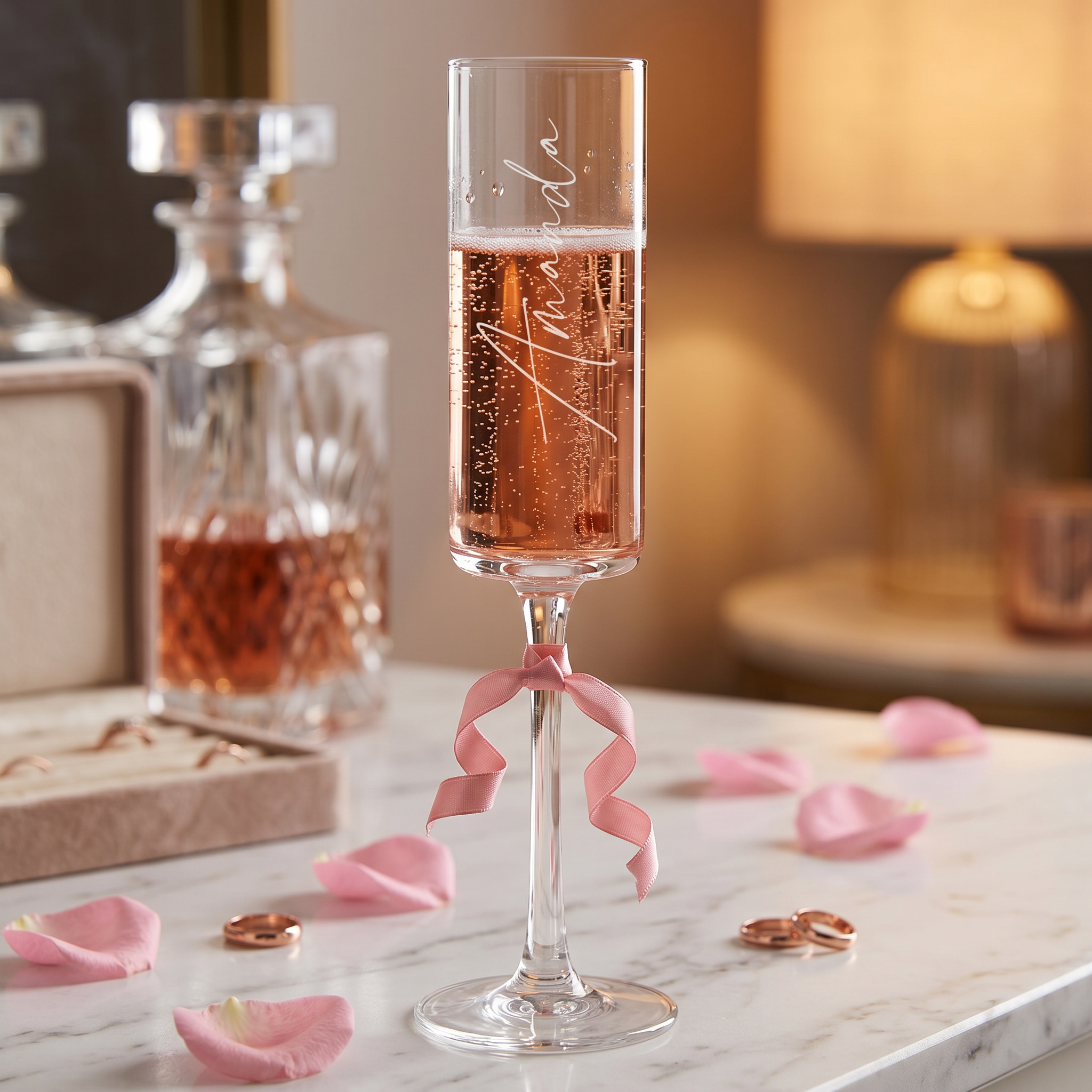 Modern & Elegant Personalised Tall Champagne Prosecco Glass Any Name Champagne Glasses ukgiftstoreonline