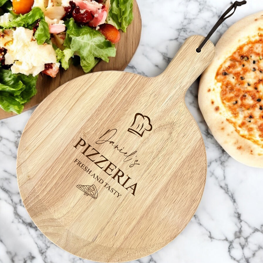 Large Personalised Custom Pizza Board Serving Tray Handle Paddle Pizzeria ukgiftstoreonline