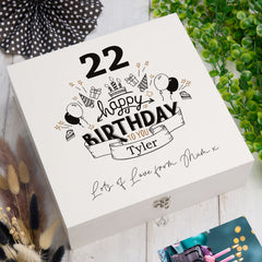 ukgiftstoreonline Personalised Any Age Happy Birthday Gift Keepsake Memory Box 18th, 21st, 30th, 40th, 50th