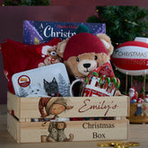 Personalised Christmas Crates With Elves Christmas Box Keepsakes