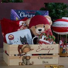 Personalised Christmas Crates With Elves Christmas Box Keepsakes