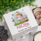 ukgiftstoreonline Personalised Baby Unicorn Design Keepsake Memory Box