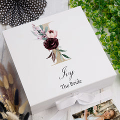 ukgiftstoreonline Personalised Gold Letter Monogram Keepsake Memory Box