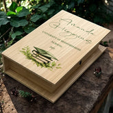 Personalised Gift For Graduation Wooden Keepsake Memory Book Shape Box For Photos and Memories