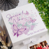 Personalised Special Nan Pink & Purple Butterfly Gift Keepsake Memory Box