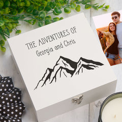 ukgiftstoreonline Personalised Adventures of Travel Keepsake Memory Box Gift Keepsake Memory Box ukgiftstoreonline Wood Box Medium