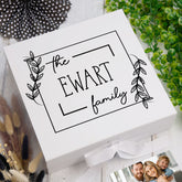 ukgiftstoreonline Personalised Family Name Leaf Design Keepsake Memory Box
