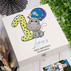 ukgiftstoreonline Personalised 1st birthday gift box baby boy keepsake memory box