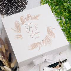ukgiftstoreonline Personalised Wedding Feather Design Keepsake Memory Box
