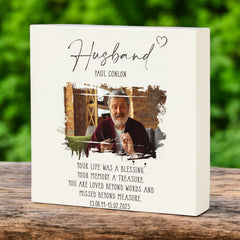 Personalised Husband Memorial Sympathy Plaque Indoor or Outdoor With Photo