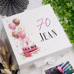 Personalised 70th Birthday Gifts For Her Keepsake Memory Box